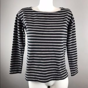 Everlane boat neck striped heavy weight tee.